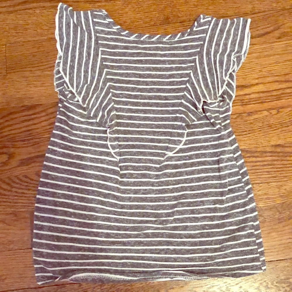 Gray and white T-shirt